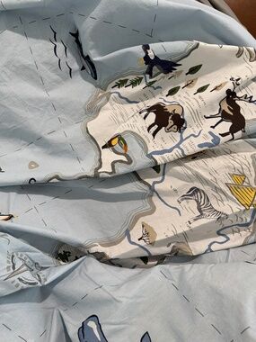 Pottery Barn kids 1 duvet and 1 pillow case full size world map